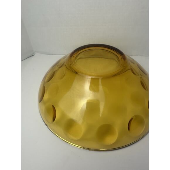 Anchor Hocking Serving Bowl Amber Honey Glass Vintage Bubble 9” Fruit Display MC - Picture 5 of 6